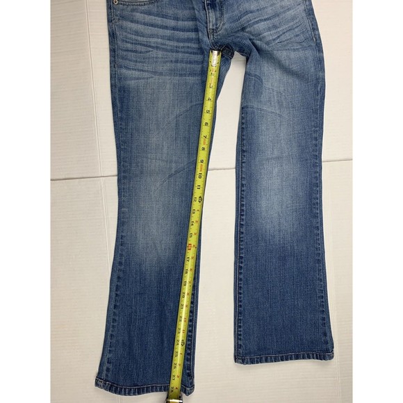 Genuine Volcom juniors size 3 Boot Cut blue jeans decorated back pockets - Picture 10 of 12